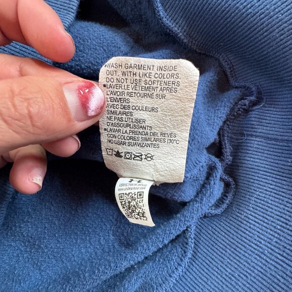 Under Armour Men’s Hoodie Sweatshirt XXL Loose Fit Blue Colorblock UA Logo - Picture 10 of 13